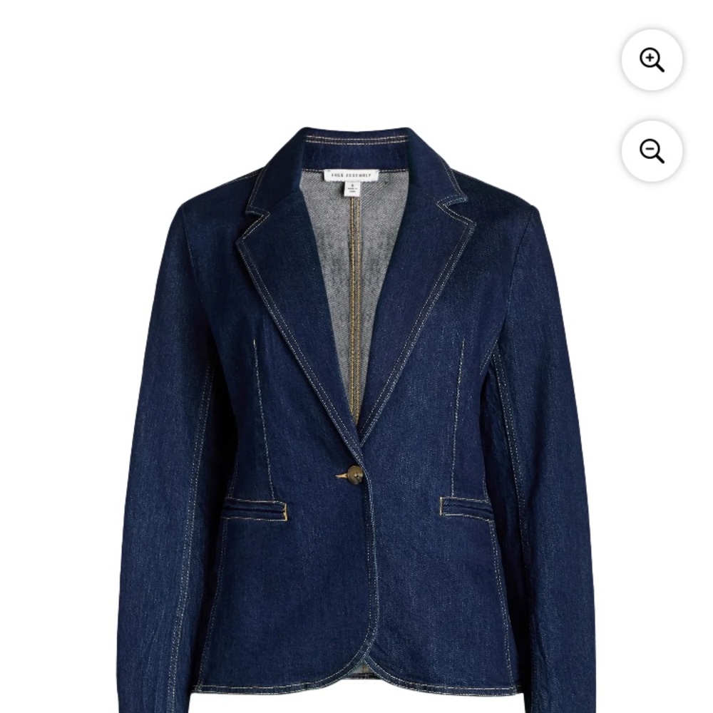 Free Assembly Dark Blue Denim Blazer - Picture 1 of 4